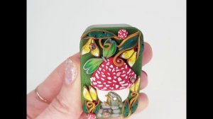 Коробочка для иголок Домик Грибочек из полимерной глины. Подарочные аксессуары для вышивки AnneAlArt