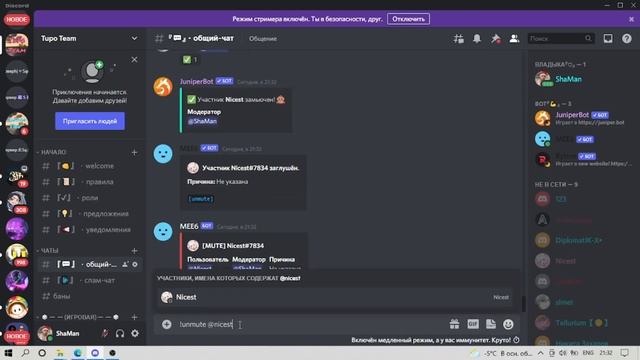 КАК ДАТЬ МУТ И БАН В ДИСКОРДЕ???!! смотреть онлайн