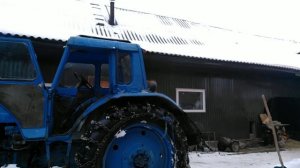 Deaf. Трактор МТЗ 80 установка гусеницы цепь.29.01.22г.