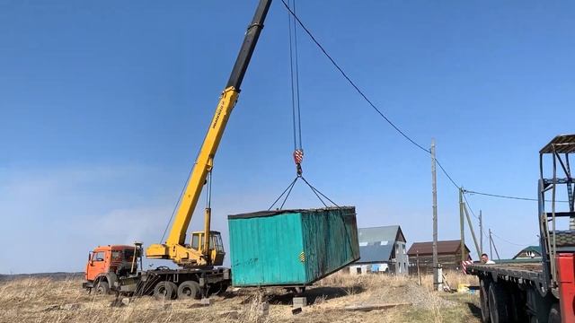 Стройка. Бытовка. Вагончик. Дом.Переезд в деревню. Новая дача. Чистое поле.