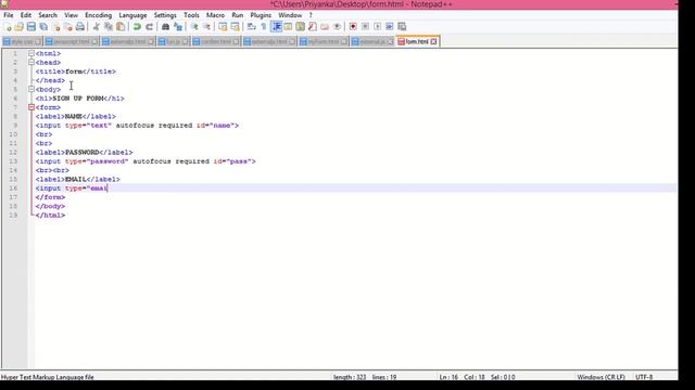 #06 HTML Form | Form input email | Learn HTML, CSS and JavaScript Udemy Course #html #udemy #webdev