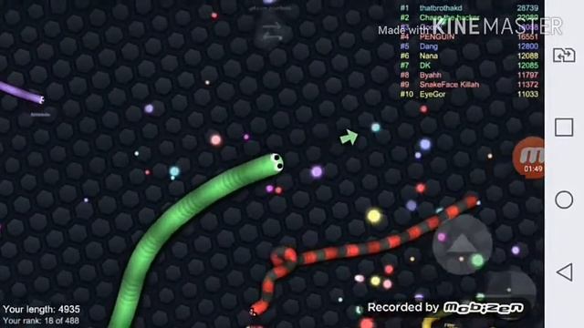 Самая большая змея в игре slither.io (мобильные игры) смотреть онлайн