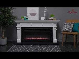 Видеообзор: Каминокомплект Carlyle белый с черным с очагом Vision 42 LED