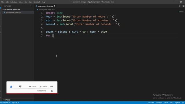 How to create countdown timer in Python || Creating coutdown timer || Python Program?
