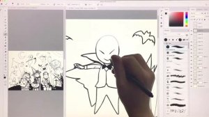 Drawing Halloween Illustration in Photoshop  - Painting process