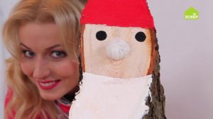 Как сделать Деда Мороза. Декоративный Дед Мороз из бревна. Новогодняя композиция своими руками