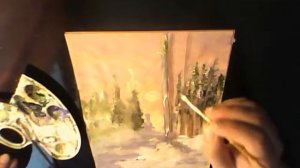 Как научиться рисовать акрилом.Снег.Закат в лесу. Мастер-класс Буянова Дмитрия