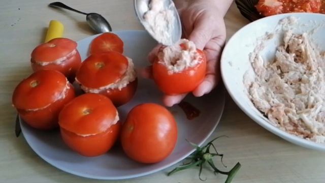 Готовим в микроволновке фаршированные помидоры. Домашний рецепт.