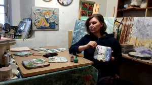 Как я работаю с керамикой. Техника росписи керамических изделий на конкретных примерах.