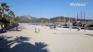 Погода в Турции. Пляж Олюдениз в Фетхие сегодня 13 мая 2024.Обстановка на пляже, море. Курорт сейчас