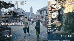 intel core i5 10400F vs i5 7400 gaming test