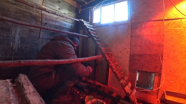 Установили вентиляцию в курятник. Посадили чеснок. смотреть онлайн