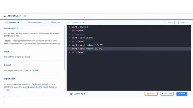 Palindrome 3 | Assignment 11 | Nxtwave ccbp 4.0 telugu | Python coding tips tricks programming