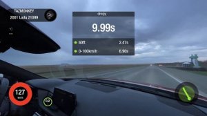 Замеры Mazda 6 2.5 turbo сток 0-100, 100-200, 402м