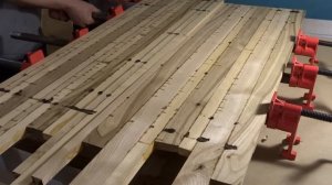 Торцевая разделочная доска дуб, ясень и лиственница