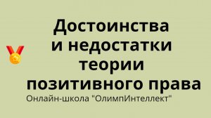 Достоинства и недостатки теории позитивного права