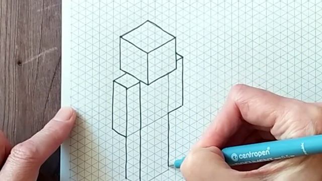 Как нарисовать Стива из Майнкрафт.  Minecraft. Объемный рисунок.