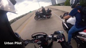 Cop Stops Bikers on a Highway Entrance Ramp