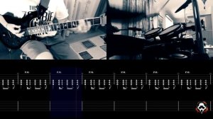 Motionless In White - Headache | GUITAR & DRUMS ONLY + TABS on screen | HOW TO PLAY