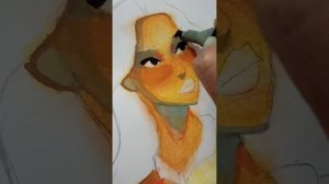 #asmr  Pocahontas art on asmr effect ??. Watch till the end of my alcohol markers art ?.