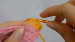 Выпуклый полустолбик с накидом - Рельефные столбики крючком