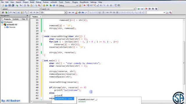 C Program Strings: String Palindrome Example  ||  English -  Must Watch