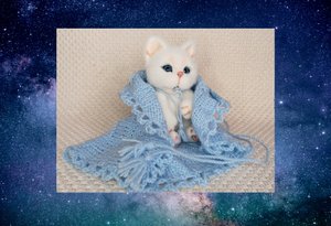 Котёнок валяная игрушка на рождение ребёнка.