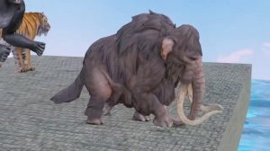 Paint animals gorilla cow tiger lion elephant fountain crossing animal cartoon