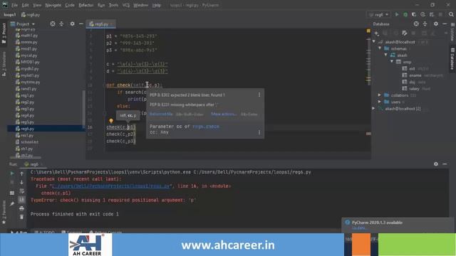 AHCAREER Online Python Course Regular Expression Phone Number Email Validation смотреть онлайн