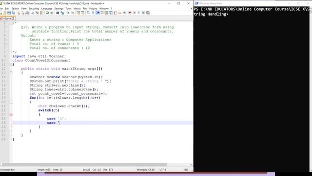 String Handling || Question - 12 || ICSE - X (Java Programming Tutorial) смотреть онлайн