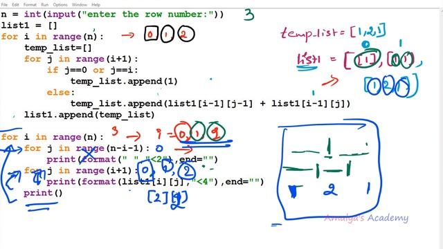 Debugging The Pascal's Triangle - Python Pattern Program | Working