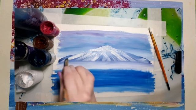 Сакура в горах гуашью легко:)) #РисоватьМогутВсе#сакуравгорах#рисуюкаждыйдень#умеюрисовать#YULIYAAR