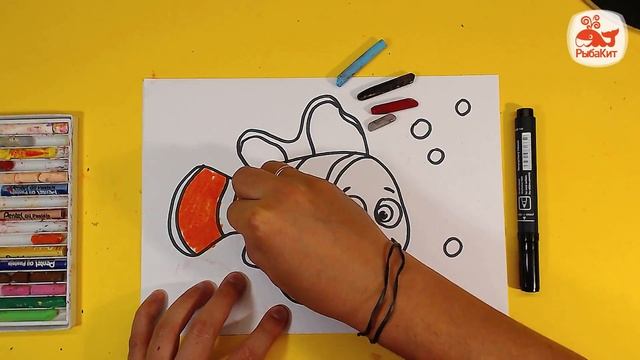 Как нарисовать НЕМО из мультика "В поисках Немо" / Уроки рисования для детей смотреть онлайн