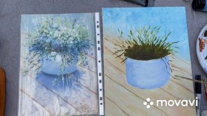 НАШ МАСТЕР КЛАСС/ НЕЗАБУДКИ/ ЖИВОПИСЬ АКРИЛОМ /