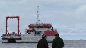 34 Metre 170 tonne Catamaran "Offshore Guardian" - Post Launch - Maiden Voyage - Foxton, New Zealan