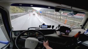 POV truck driving - Rainy day ☔ on Brennero highway