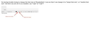 Setting the font size in Thunderbird