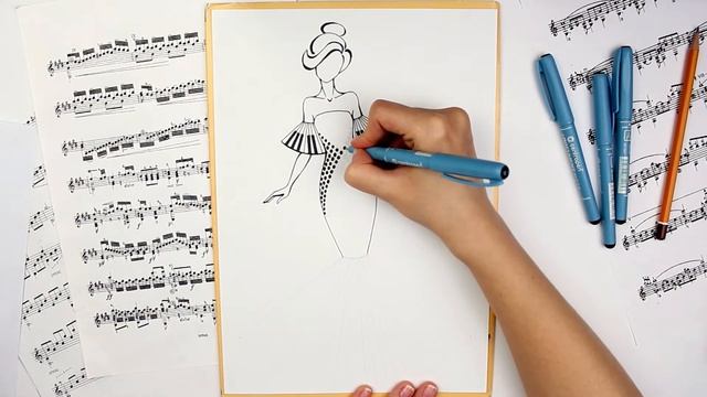 НЕДЕЛЯ ВДОХНОВЕНИЯ, Платье-аккордеон, ЭСКИЗЫ ОДЕЖДЫ // Fashion illustration, speedpaint смотреть онлайн