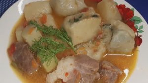Штрули - рецепт со свининой и картошкой.Вкусный обед или ужин по быстренькому.I struli Rezept