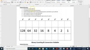 APCSP - Lesson #3 - Binary to Decimal / Decimal to Binary Foldables and Binary Worksheet Answers