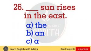 Grammar Quiz - Articles: A / An / The || Article Practice Set Video || Articles mcq test - 1