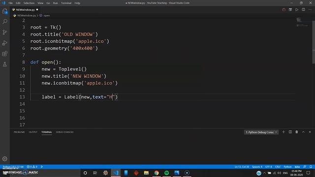 New Window in TKinter and Python - Python Tutorial (2020) #13