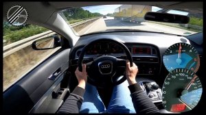 Audi A6 Avant 2.7 TDI V6 C6 4F 179 PS Top Speed Drive On German Autobahn With No Speed Limit POV