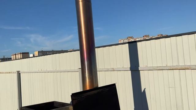 Подогрев воды в каркасном бассейне INTEX печью на дровах (50 тонн/732*132см).