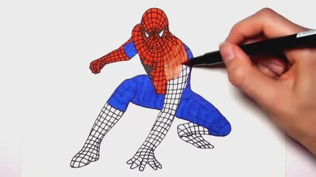 Рисуем и раскрашиваем Человека паука \\ Рисование для мальчиков!