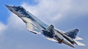 Су-57 под управлением знаменитого лётчика-испытателя и Героя России Сергея Богдана. МАКС-2021