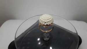 Астра. Кольцо резное из рога