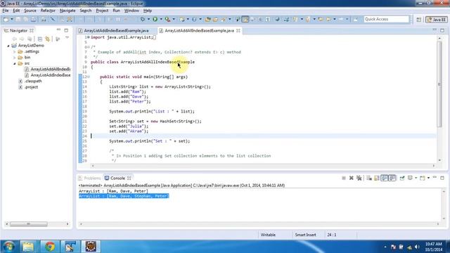 How to add objects based on the Index in the ArrayList? | Java Collection Framework