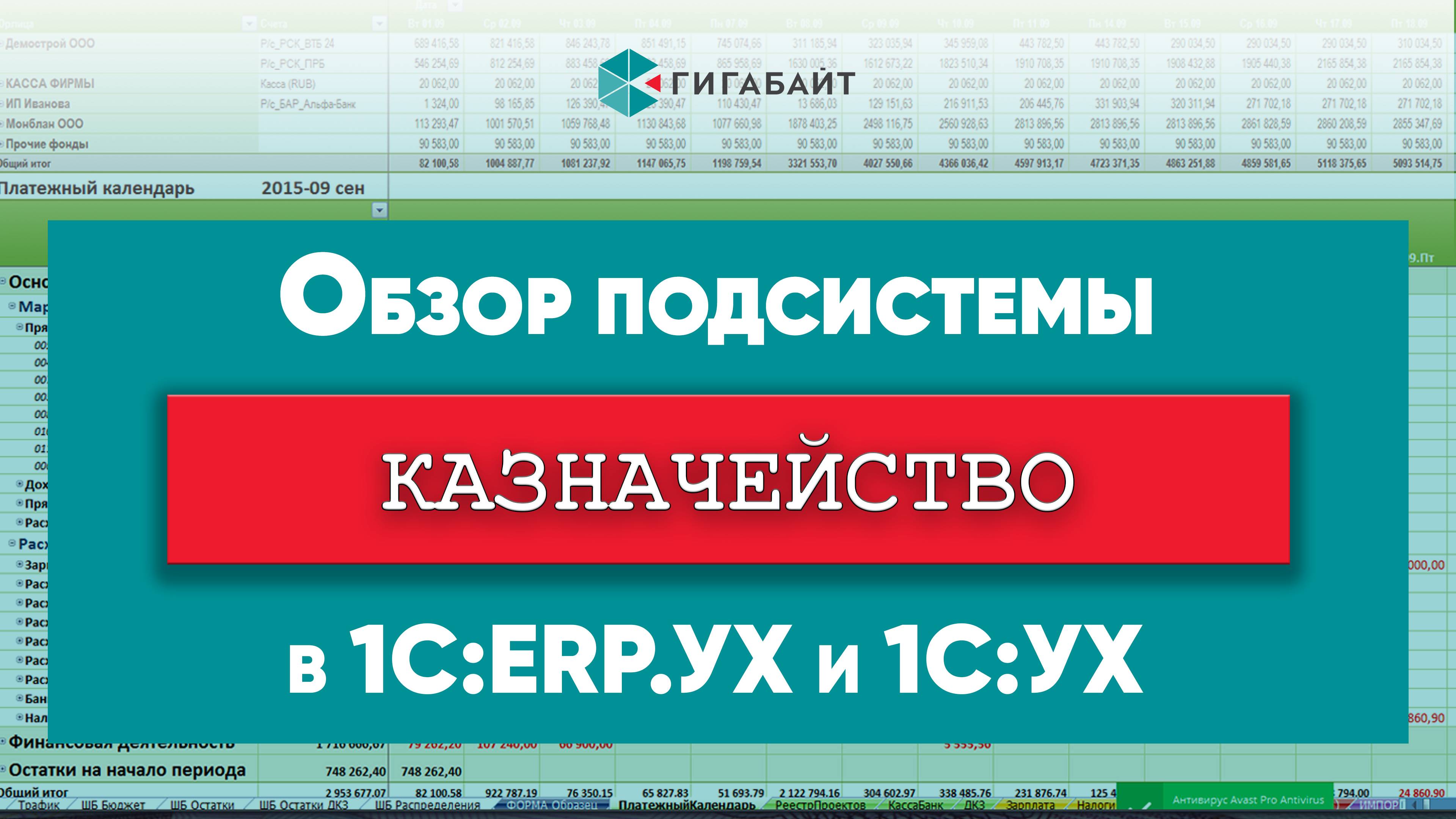 Казначейство в «1СERP. Управление холдингом» (1СПредприятие 8.3)