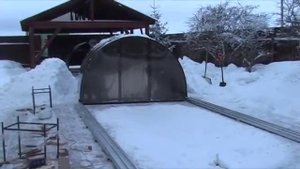 Раздвижной навес для бассейна. ("Жизнь на даче")